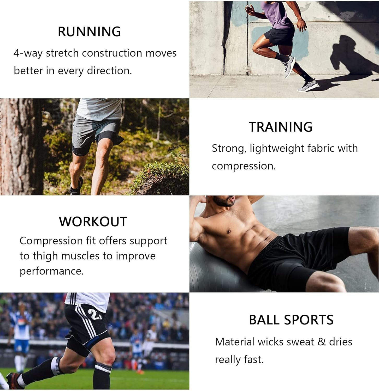 Men Running Shorts Men'S Shorts Workout with Phone Pocket 2 in 1 Gym Training Shorts Quick Drying