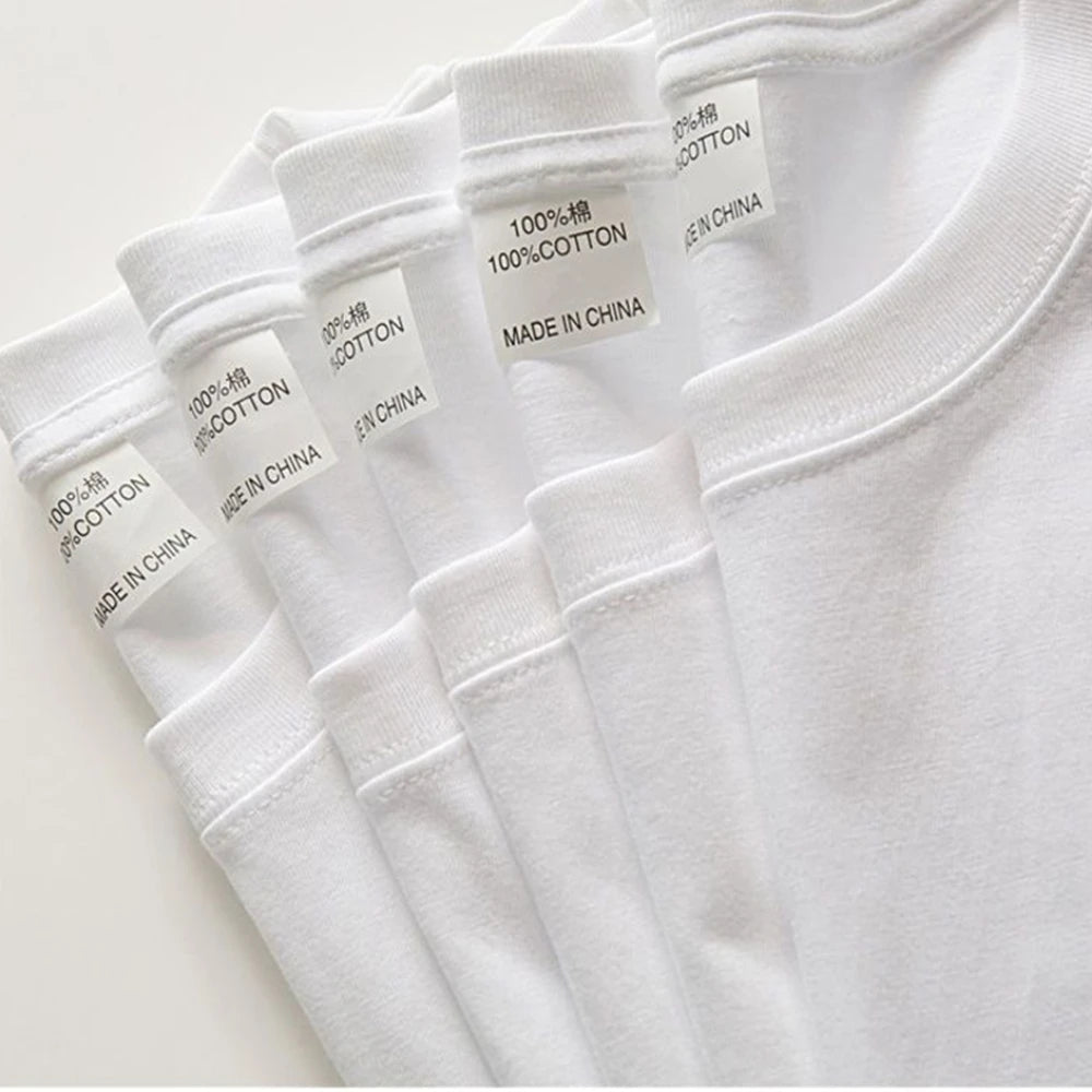 2PCS 100% Cotton Solid T Shirts Men'S and Women'S Short Sleeve White Tees Casual Breathable Loose round Neck T-Shirt Couple Tops