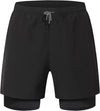 Men Running Shorts Men'S Shorts Workout with Phone Pocket 2 in 1 Gym Training Shorts Quick Drying