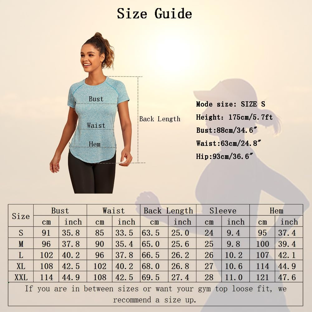 Women'S Gym Shirts, Short Sleeve Lightweight Moisture Wicking Quick Dry Back Mesh Loose Fit Sports Tops for Ladies