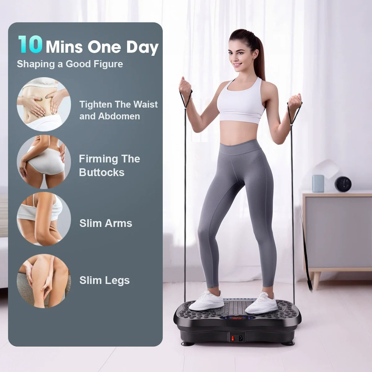 Vibrating Fat Shake,3D Vibration Plate Exercise Machine Power Fit Vibration Plate Crazy Fit Massage for Whole Body Slimming
