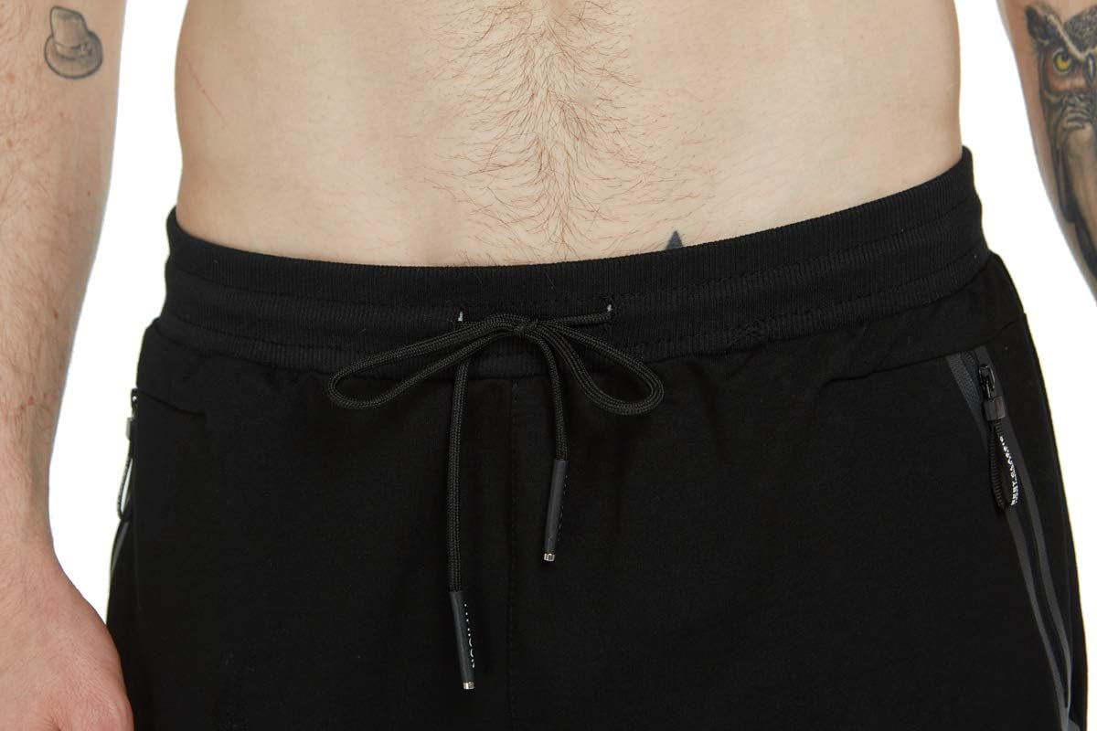 Mens Joggers Slim Fit Jogging Bottoms Zip Pockets