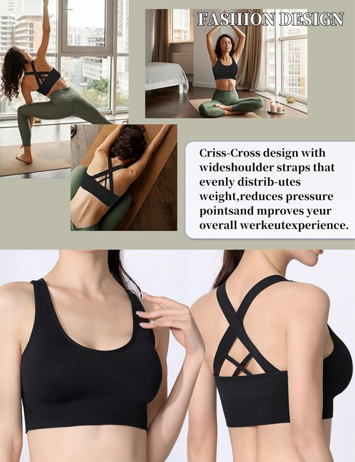 Sports Bras for Women, Women'S Sports Bra High Impact Bra Full Coverage, Bras for Women Removable Pads