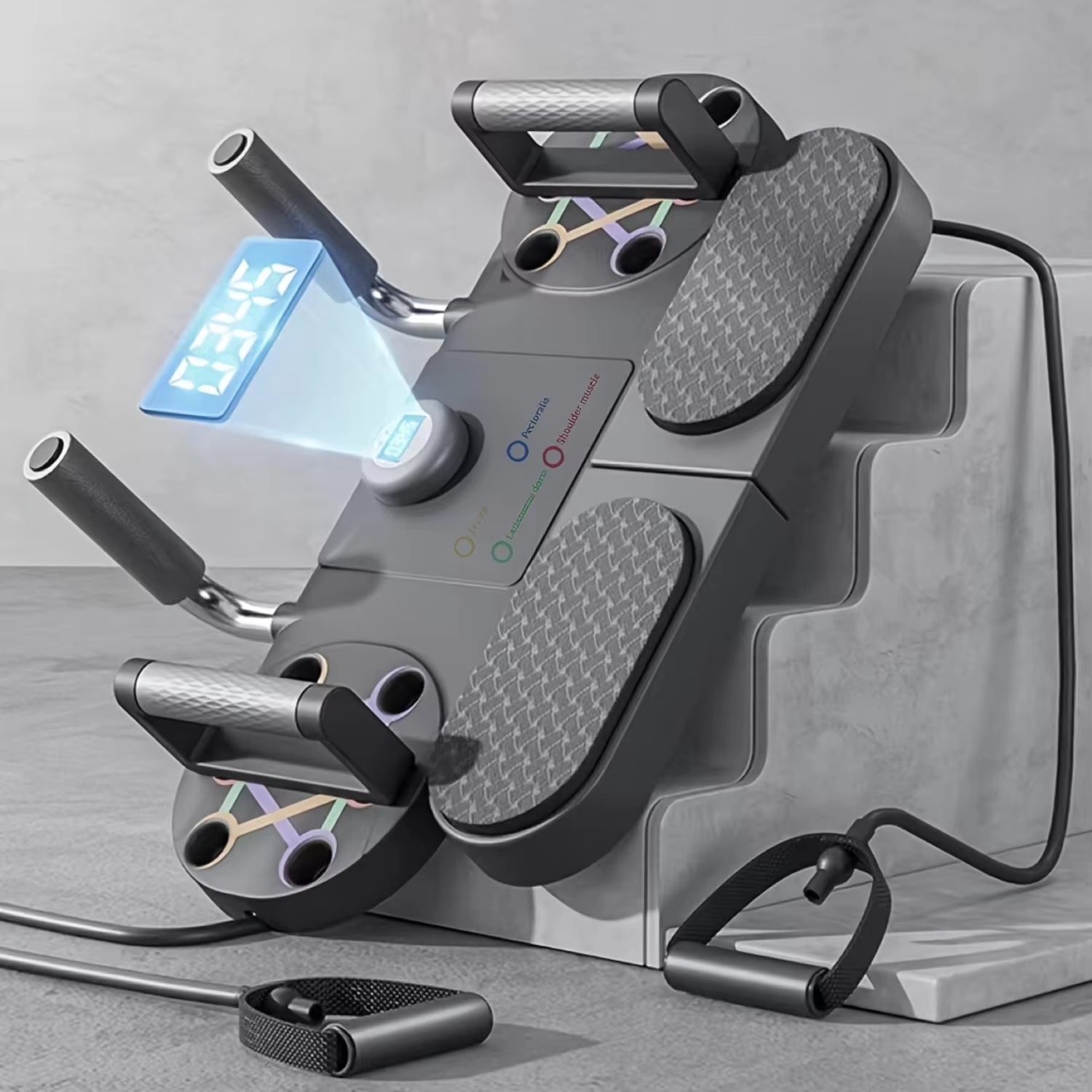 1Pc Fitness Push-Up Board with Timer - Professional Muscle Exercise Equipment for Home Workouts