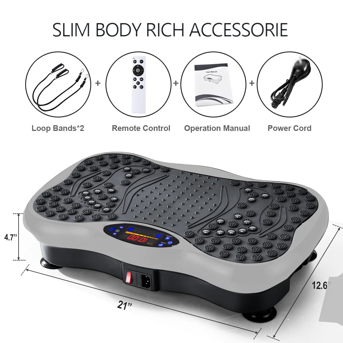 Vibrating Fat Shake,3D Vibration Plate Exercise Machine Power Fit Vibration Plate Crazy Fit Massage for Whole Body Slimming