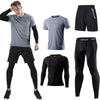 Men'S Sports Running Set (Pack of 4 or 5) Athletic Shirt+Short/Compression Shirt+Pants with Coat Tracksuit Gym Suits