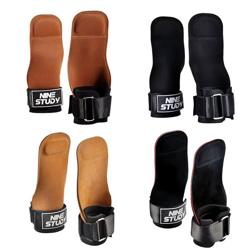 Bench Press Weight Lifting Wrist Hooks Straps Deadlift Gloves and Grip Pads for Fitness Gym Training Dumbbell Pull-Up