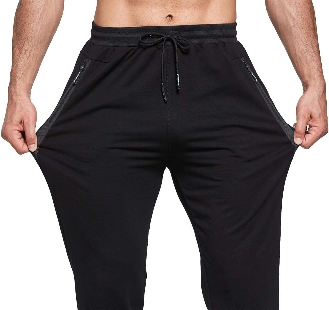 Mens Joggers Slim Fit Jogging Bottoms Zip Pockets