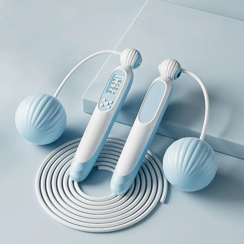 Dual Use Jump Rope with Counter Adjustable Smart Cordless Skipping Rope with Calorie Counter for Fitness