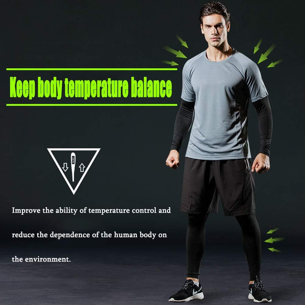Men'S Sports Running Set (Pack of 4 or 5) Athletic Shirt+Short/Compression Shirt+Pants with Coat Tracksuit Gym Suits