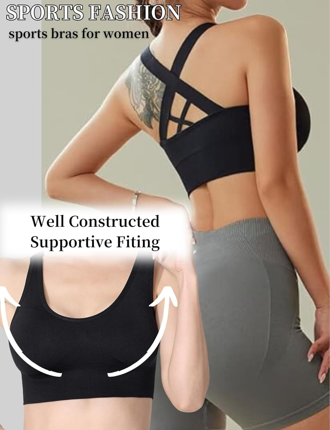 Sports Bras for Women, Women'S Sports Bra High Impact Bra Full Coverage, Bras for Women Removable Pads