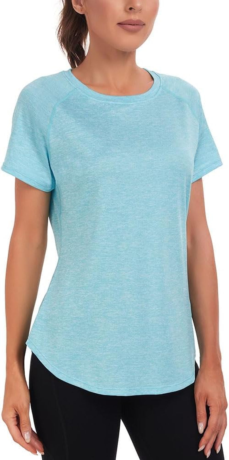 Women'S Gym Shirts, Short Sleeve Lightweight Moisture Wicking Quick Dry Back Mesh Loose Fit Sports Tops for Ladies