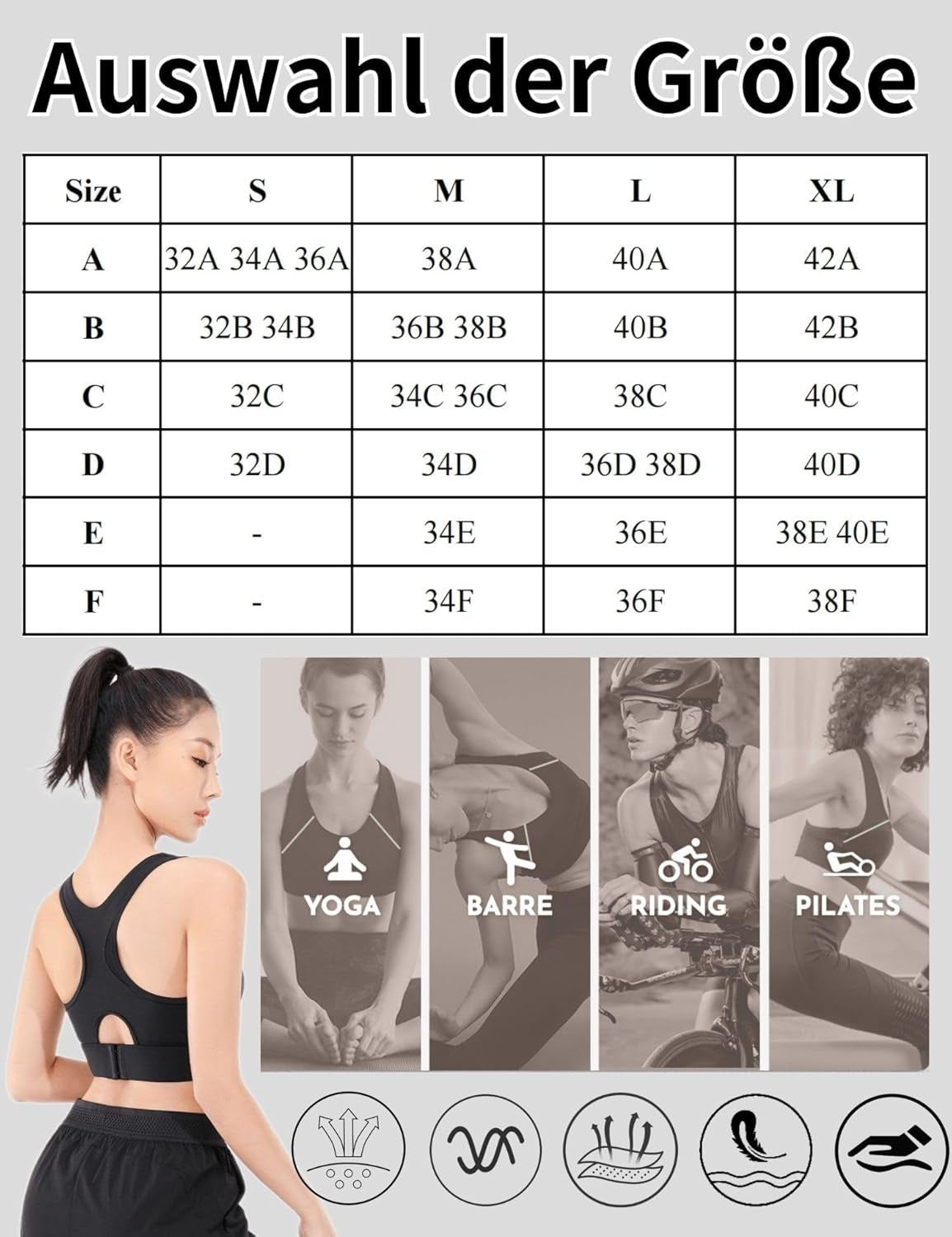 Women'S Sports Bra, High Support, White, Regular