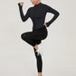 Womens Gym Tops Long Sleeve Sports T-Shirt Fitness Workout Yoga Crop Tops Ladies Running Tee Shirts Half Zip Breathable Activewear with Thumb Holes