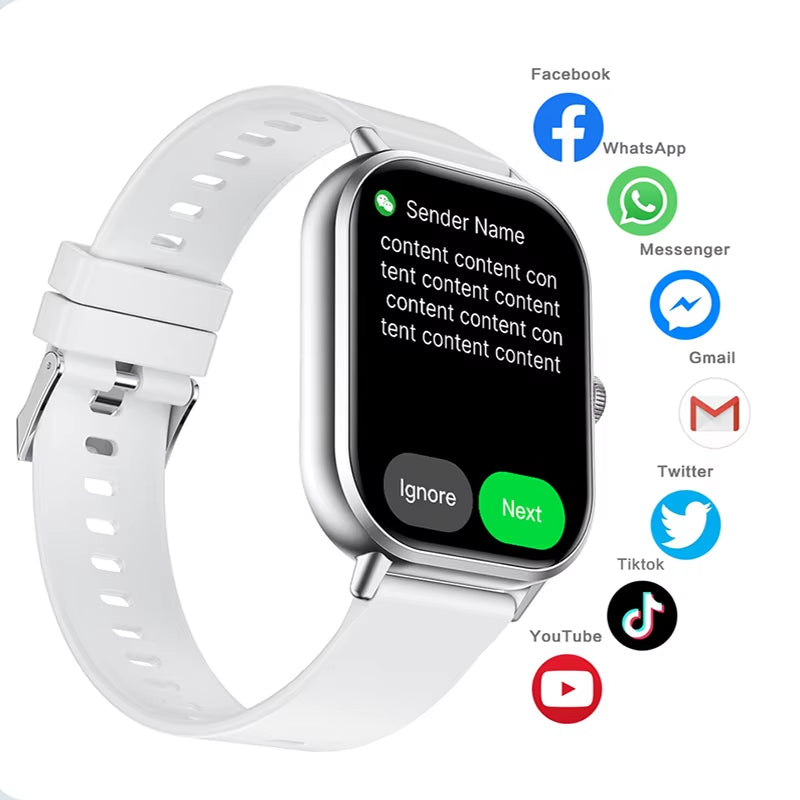 2025 2.01'' Smart Watch Bluetooth Call Play Music Smartwatch Fitness Clock Sport Waterproof Watches for Men Women Iphone Android