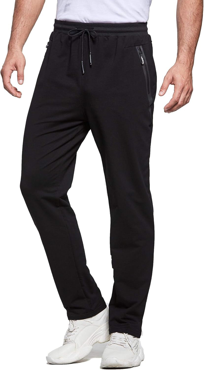 Mens Joggers Slim Fit Jogging Bottoms Zip Pockets