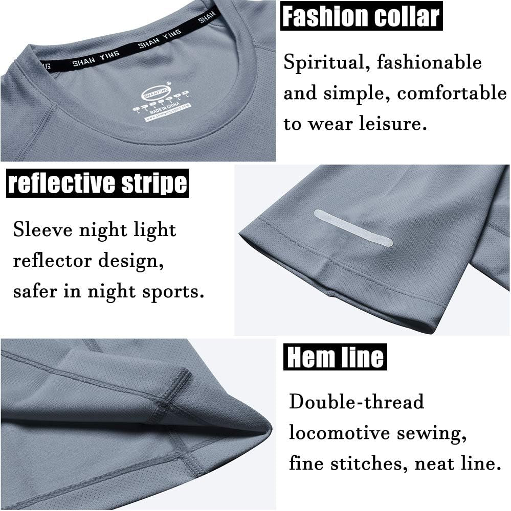 Men'S Sports Running Set (Pack of 4 or 5) Athletic Shirt+Short/Compression Shirt+Pants with Coat Tracksuit Gym Suits
