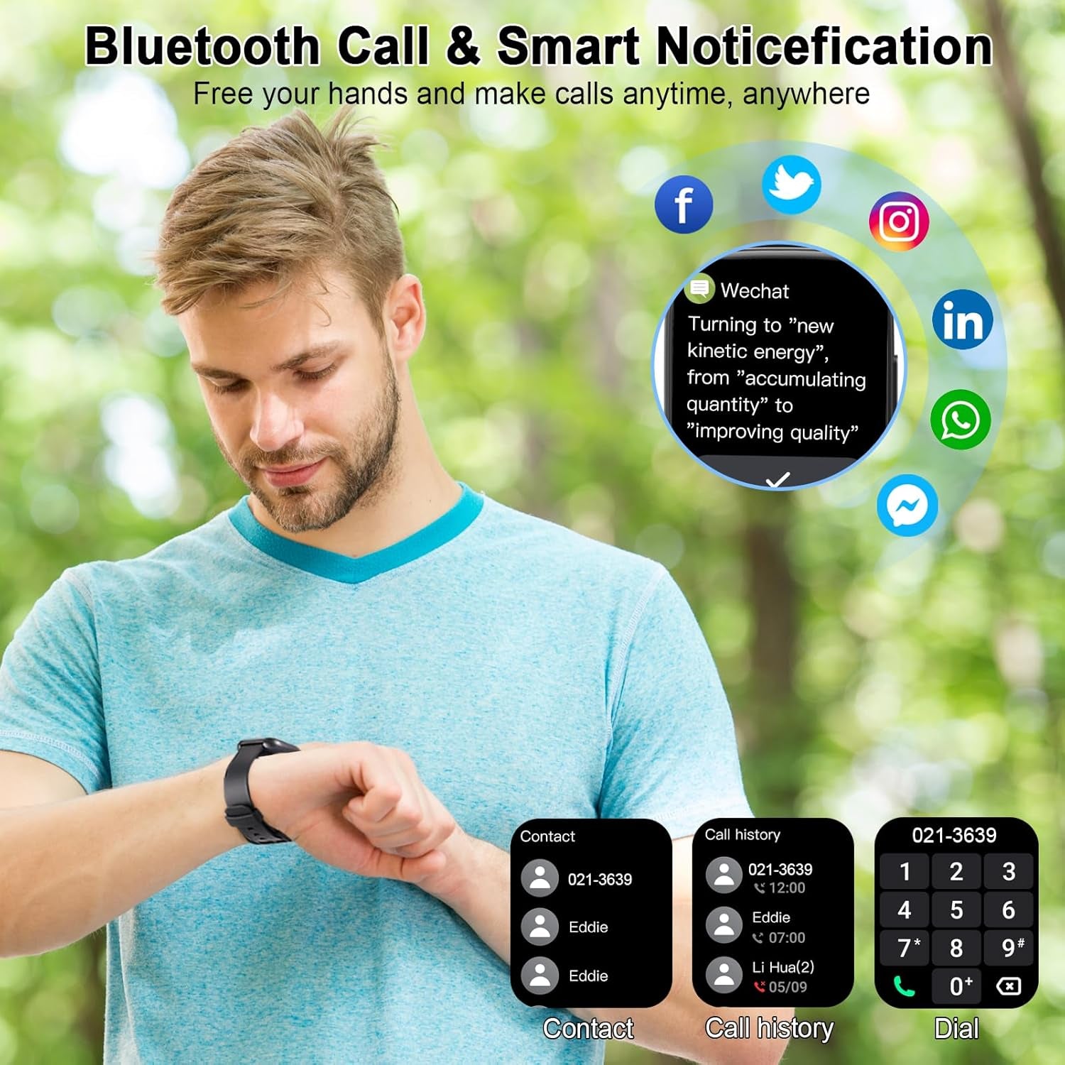 Smart Watch for Men Women Answer/Make Call, 1.95" HD Touch Screen Fitness Watch with Heart Rate/Spo2/Sleep Monitor/Step Counter, 100+ Sport Activity Tracker, IP68 Waterproof Smartwatch for Android Ios