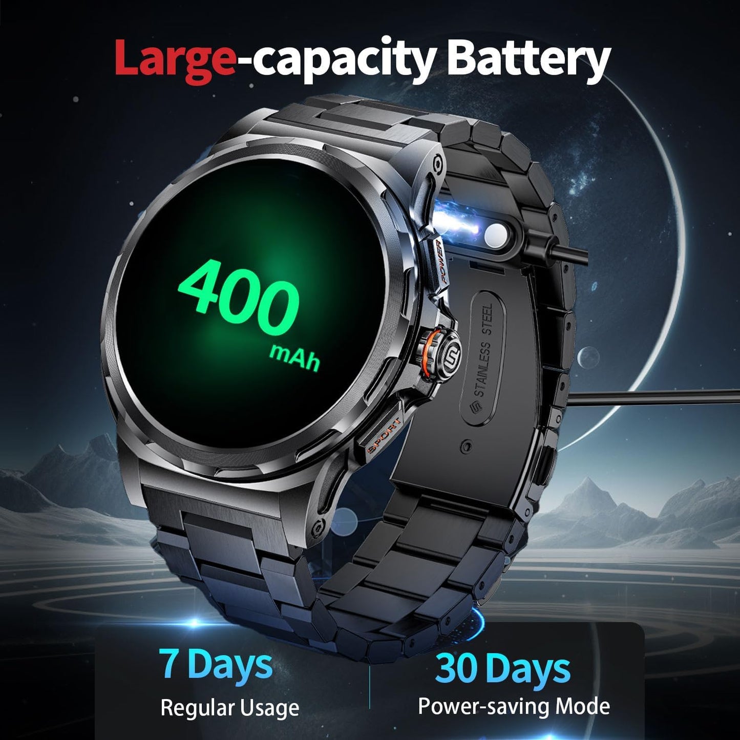 Military Smart Watch for Men(3 Straps),1.43"Hd AMOLED Rugged Smartwatch(Answer/Make Call) for Android Ios,Fitness Watch,Black Sport Watch with 120+ Sport Modes/Ip68 Waterproof/Running/Heart Rate